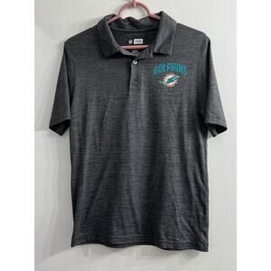 NFL‎ Miami Dolphins Polo Shirt Men’s Small NFL Dri-Fit Training Fins Up Golf